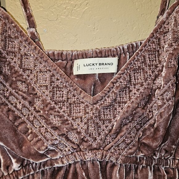 Lucky Brand Embroidered Velvet Cami - Picture 2 of 6